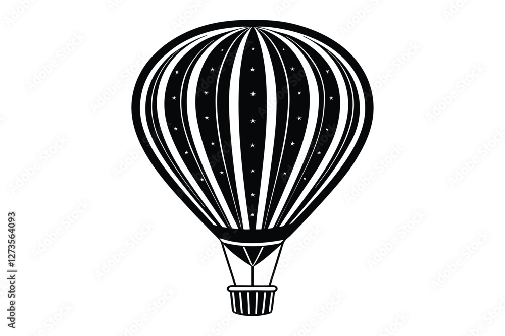 Naklejka premium hot air balloon silhouette vector illustration