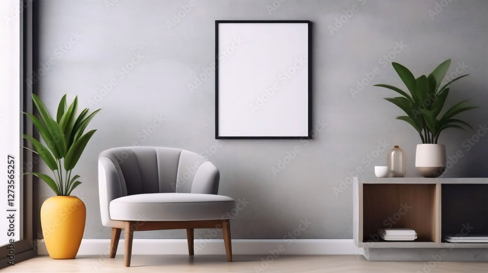 Fototapeta premium Room Decoration, White Picture Frames, Modern Wall Art for Interior Design
