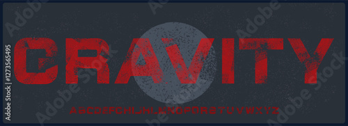 Bold modern rough vector font. Alphabet font with uppercase with halftone texture