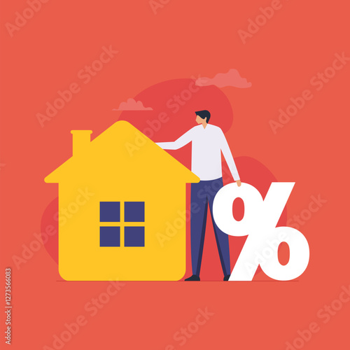 Finance and mortgage rates Interest, Real estate, investing in inflation, Home loan concept