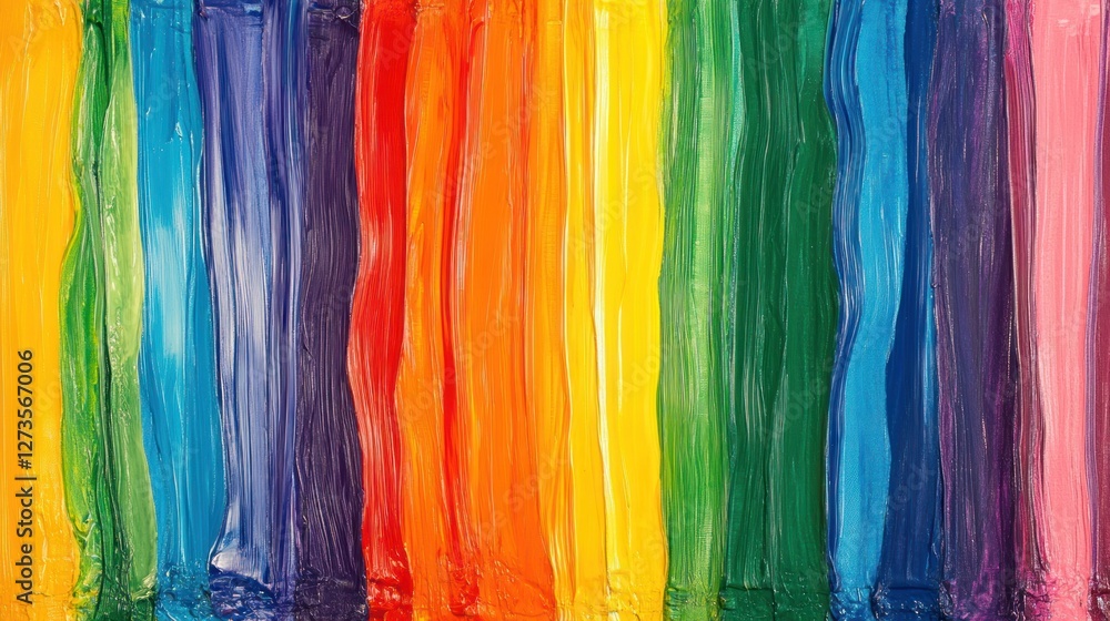 Vibrant Rainbow Colored Paint Stripes Abstract Art Vibrant Rainbow Colored Paint Stripes Abstract Art