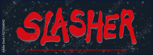 Brush hand draw rough vector font. Alphabet font with uppercase with variation and ligature