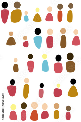 Flat design concept of racial equality, anti-racism, diversity, stop racism, humanity, silhouette, diverse cultures, cultural diversity, love diversity flat design concept, Cooperation, collaboration
