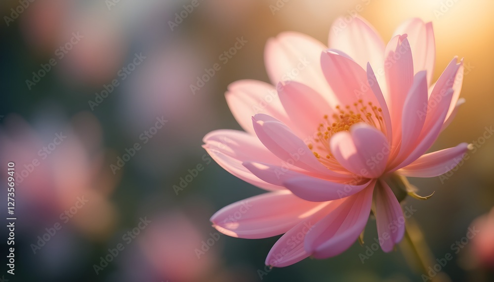 Fototapeta premium Happy Birthday Flower And Balloon