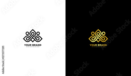 Elegant abstract flower logo. Flower icon for beauty salon, decoration, boutique, spa, yoga, cosmetic products, skin care and hotel