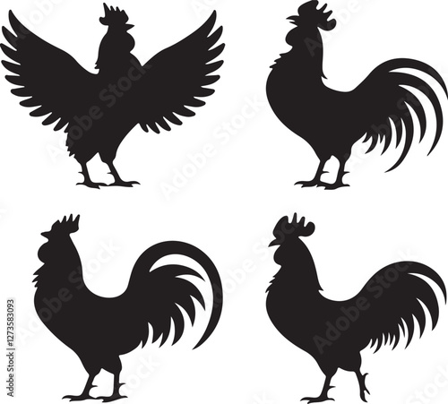 Rooster silhouettes