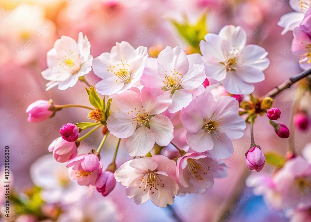 Close-Up Blossoming Sakura Branches: High-Resolution Spring Background Image Close-Up Blossoming Sakura Branches: High-Resolution Spring Background Image