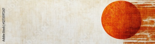 Harmonious Tatami mat woven pattern in earthy orange on white, traditional and minimalistic Japanese design