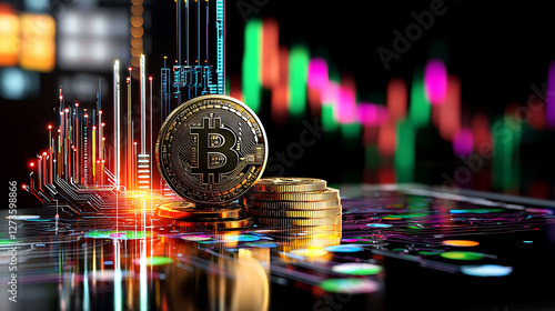 Cryptocurrency trading analysis financial market digital assets high-tech environment close-up viewpoint investment strategies photo