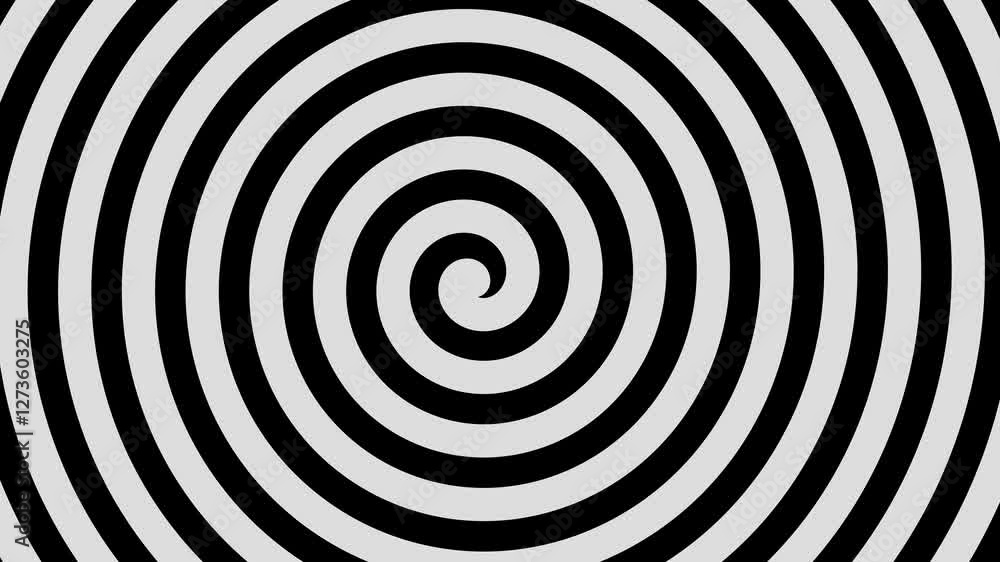 Surreal Black and White Psychedelic Spiral Optical Illusion. Abstract Hypnotic Animated Background. Surreal Black and White Psychedelic Spiral Optical Illusion. Abstract Hypnotic Animated Background.