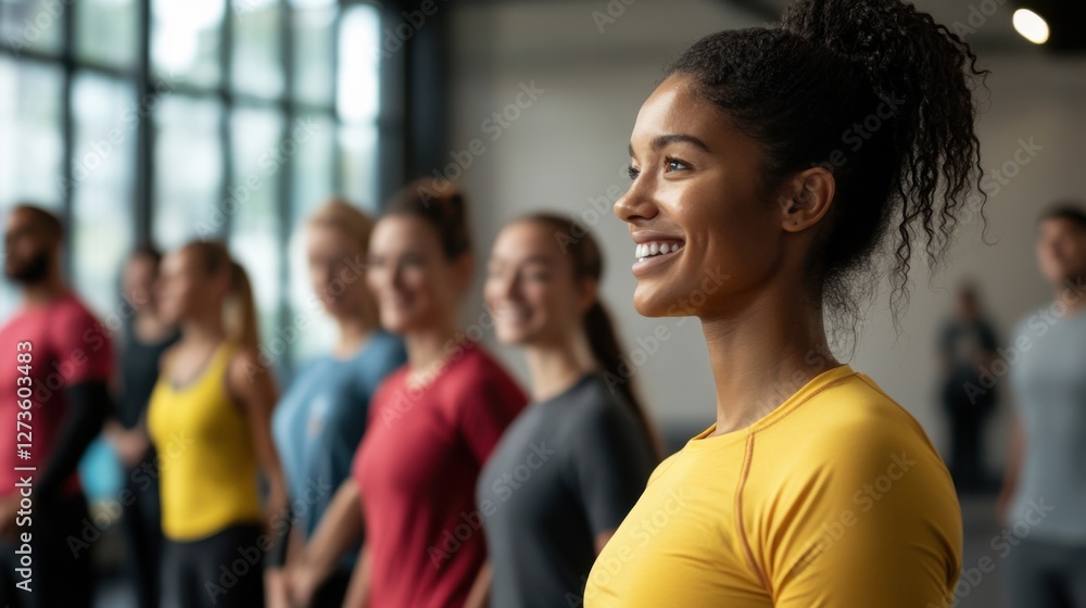 Inaugural ceremony for a new community sports center. Featuring fitness and teamwork Inaugural ceremony for a new community sports center. Featuring fitness and teamwork