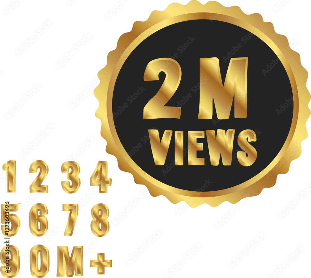 2 Million Views 8 Million Views vector illustration 2 Million Views 8 Million Views vector illustration