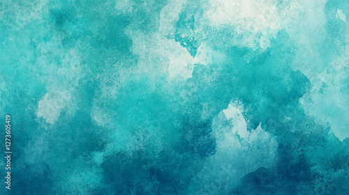 Abstract Turquoise Watercolor Background Blue Teal Watercolor Background with Abstract
