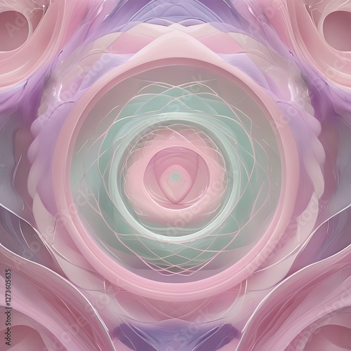 Abstract Swirling Pattern in Pastel Colors – 3D Paper-like Design