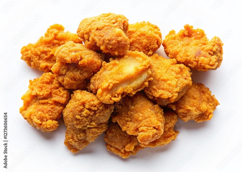 Crispy Chicken Nuggets Top View - Delicious Food Photography with Copy Space Crispy Chicken Nuggets Top View - Delicious Food Photography with Copy Space
