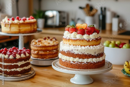 Wallpaper Mural Assortment of homemade cakes on a kitchen counter; bakery, recipe, food photography Torontodigital.ca