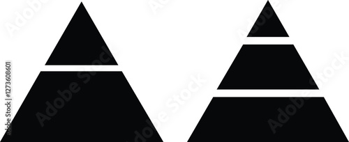 Pyramid infographic set . Pyramid charts with 2,3, levels . design in trendy style. Vector illustration
