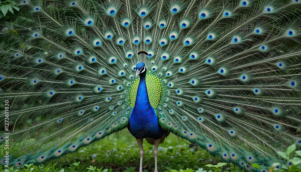 Obraz premium peacock with feathers out