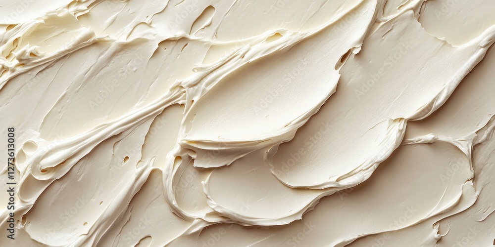 Fototapeta premium Delicate cream surface reveals intricate textures; smooth yet subtly uneven, bathed in soft, warm beige tones