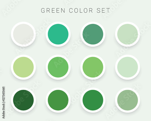 Vector Green Color Palette Collection. Green Color Set