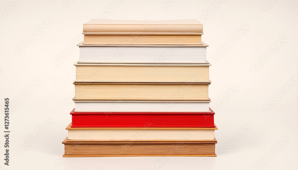 Stack of Books with Red Book. Stack of Books with Red Book.