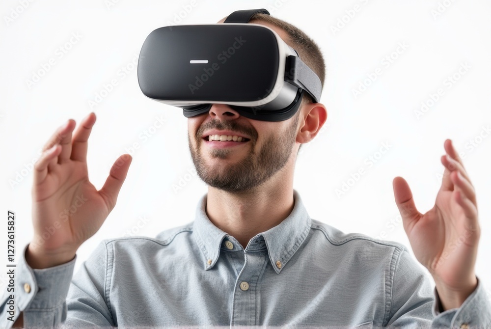 Immersive virtual reality experience modern studio technology showcase engaging environment user-centric concept Immersive virtual reality experience modern studio technology showcase engaging environment user-centric concept