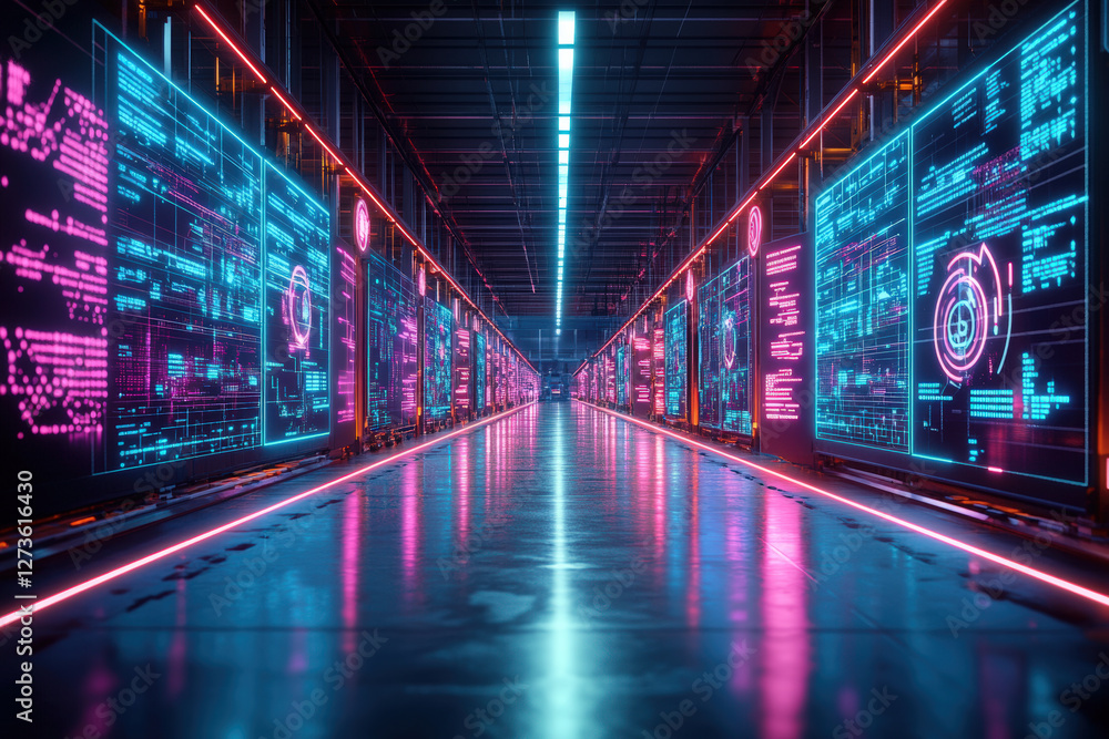 Futuristic Digital Data Center Futuristic Digital Data Center