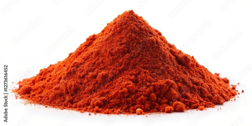 Red Powder Pile, Isolated on White Background Red Powder Pile, Isolated on White Background