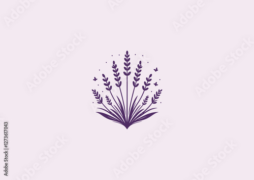 A delicate lavender logo symbolizing calm, relaxation, and natural beauty with an elegant design.