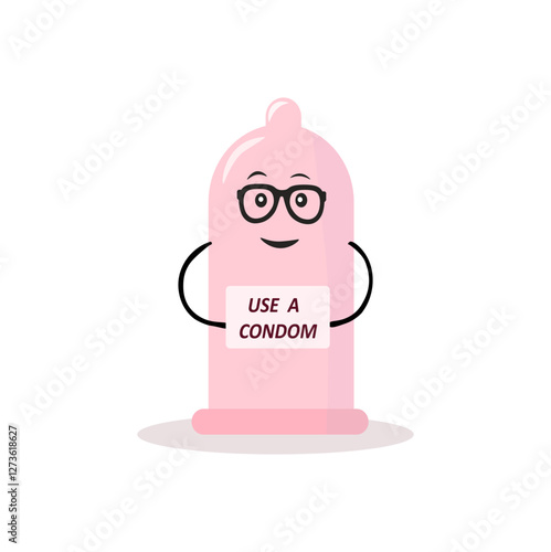 Use condoms for safe love vector sign symbol