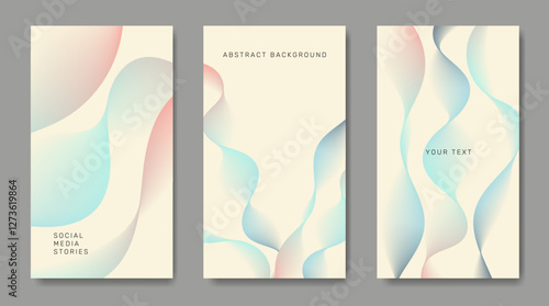 A set of laconic abstract backgrounds with smooth lines.