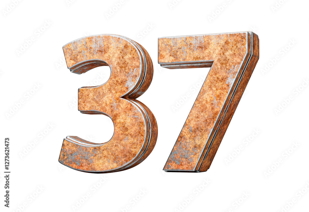 Number Thirty Seven 37 Digit Made Of Old Rusty Iron Metal Texture 3d Illustration Number Thirty Seven 37 Digit Made Of Old Rusty Iron Metal Texture 3d Illustration