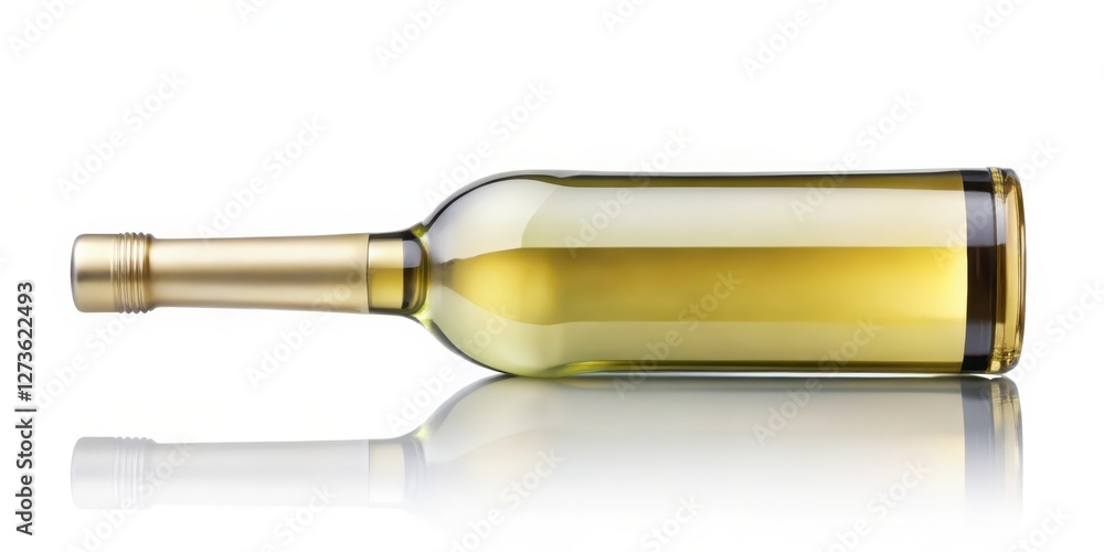 White Wine Bottle on White Background White Wine Bottle on White Background