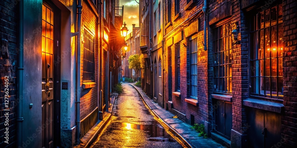 Dramatic Light and Shadow Play: Urban Alleyway Documentary Photography Dramatic Light and Shadow Play: Urban Alleyway Documentary Photography