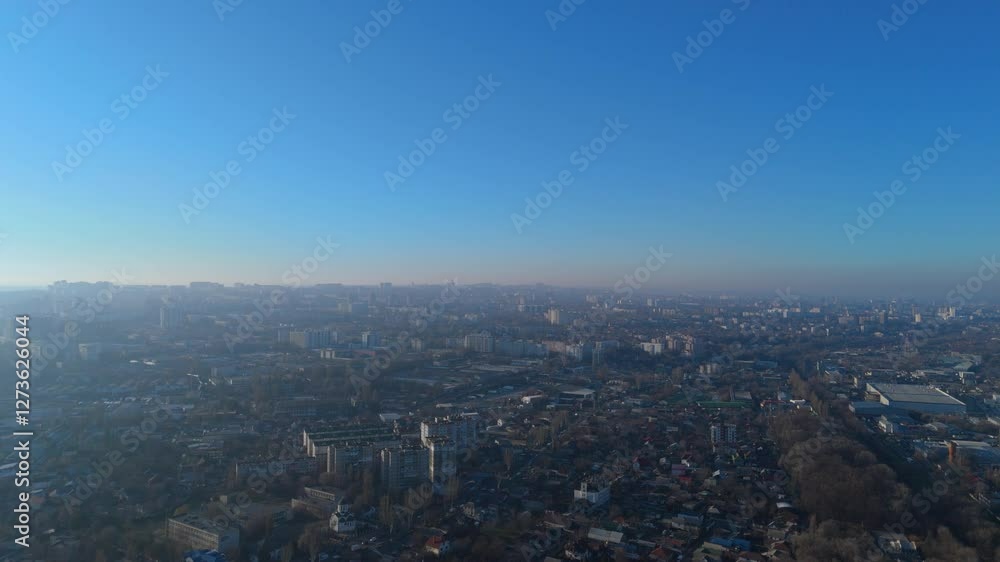 Expansive Aerial View of a City at Dawn Expansive Aerial View of a City at Dawn