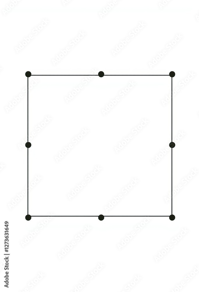 Simple Square Shape with Eight Black Dots Simple Square Shape with Eight Black Dots