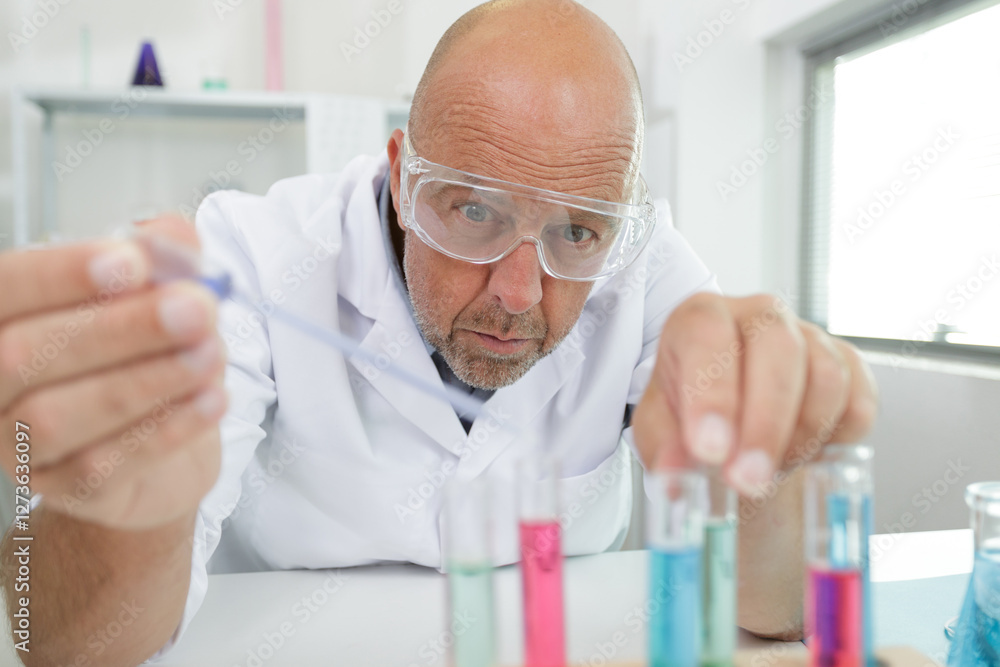 portrait man of mature scientist at work portrait man of mature scientist at work