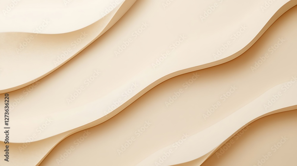 Obraz premium Abstract Beige Wave Layers Design Background