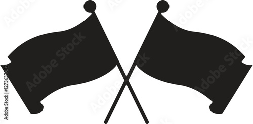 crossed black flags color guard silhouette eps vector file	