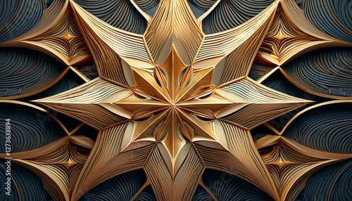 intricate 3d geometric star pattern for modern wallpaper design