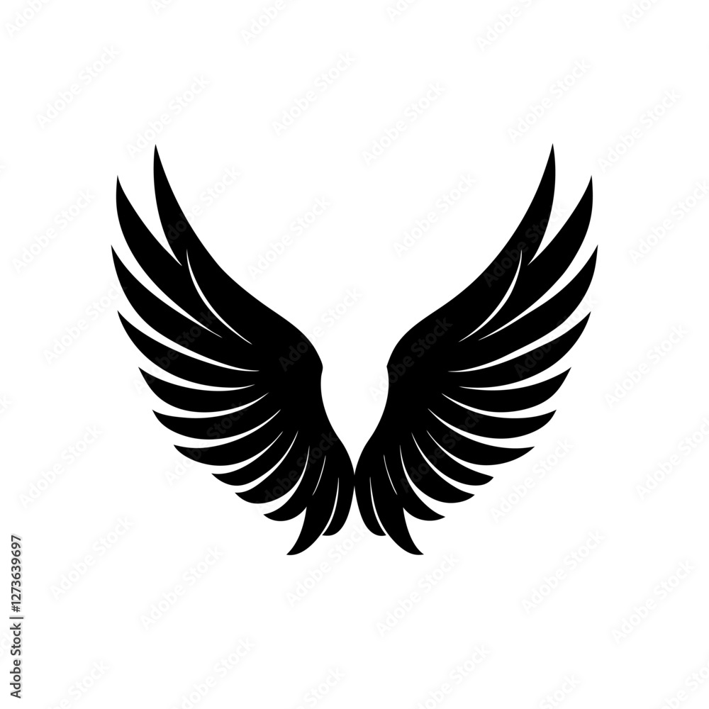 Obraz premium wing-silhouette-illustration-on-white-background.eps