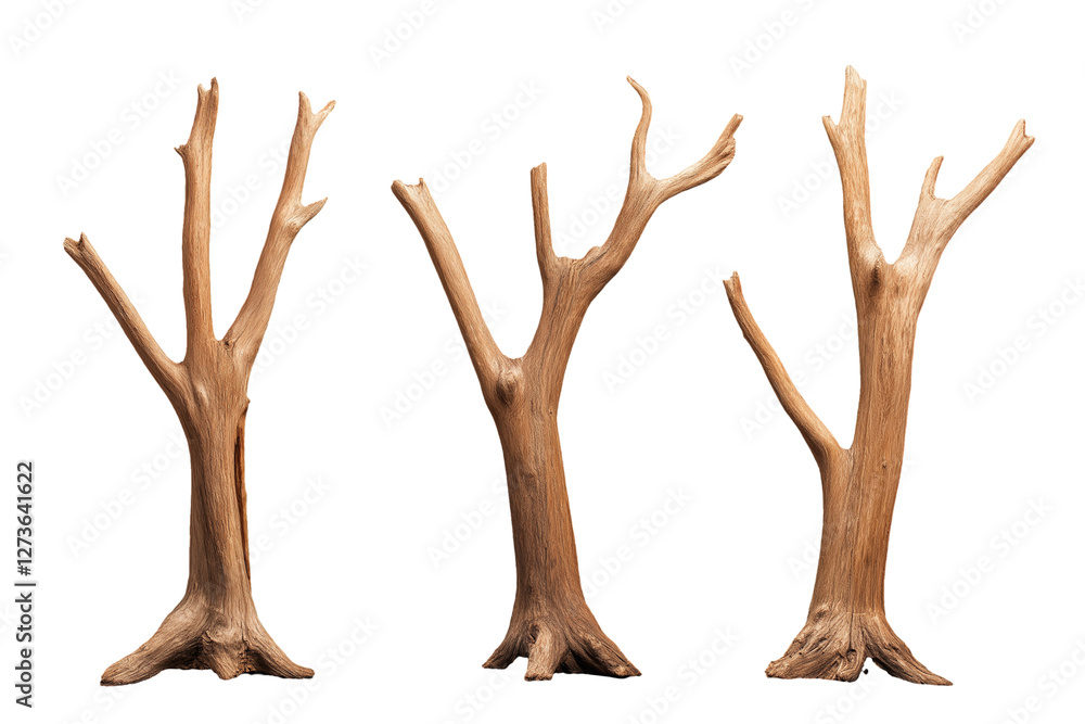 Wood tree branches isolated on transparent white background Wood tree branches isolated on transparent white background