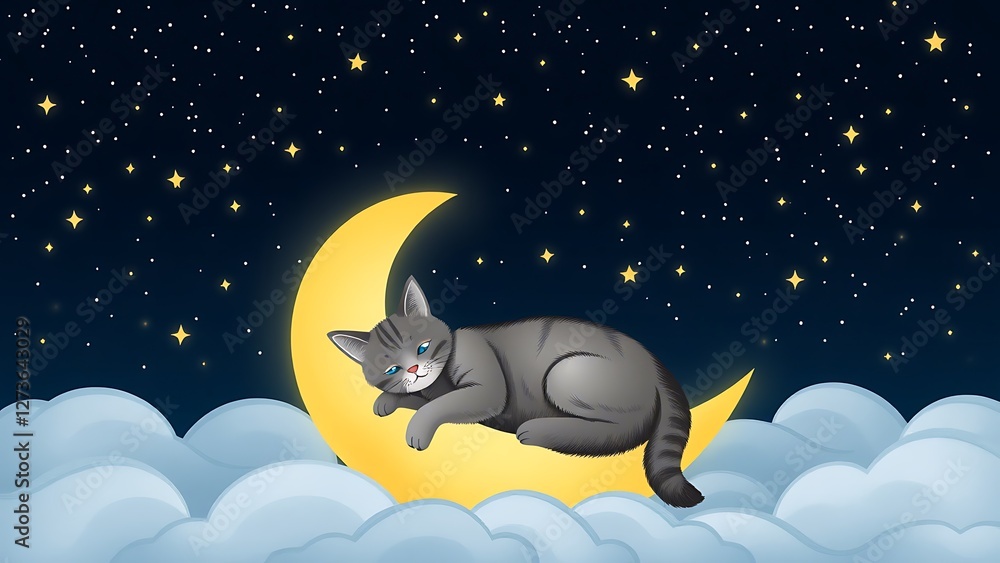 Fototapeta premium cat on the moon