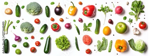 Collage of fresh color fruits, healthy food concept