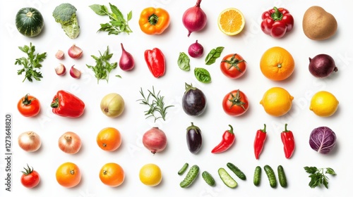 Collage of fresh color fruits, healthy food concept