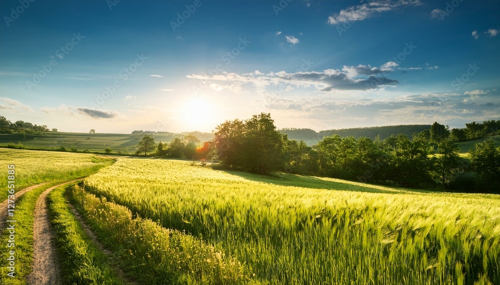 Fototapeta premium summer countryside sunny afternoon