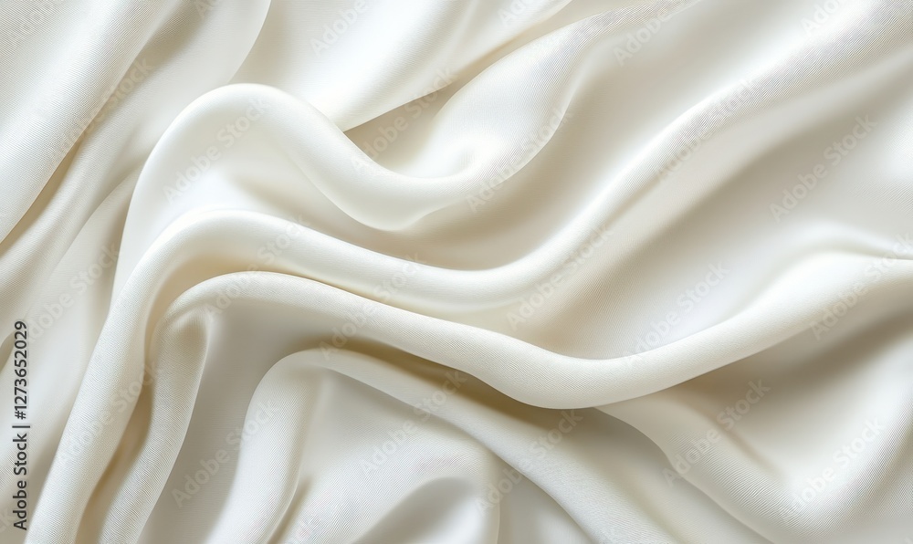 Soft white fabric with natural folds, for backgrounds, textiles, fashion design, or decoration Soft white fabric with natural folds, for backgrounds, textiles, fashion design, or decoration
