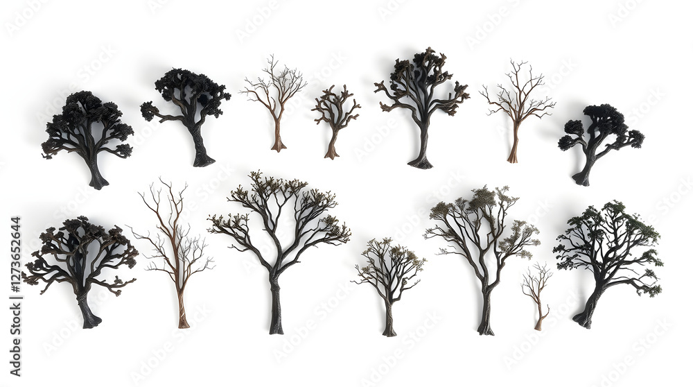 Obraz premium Collection tree isolate on white background