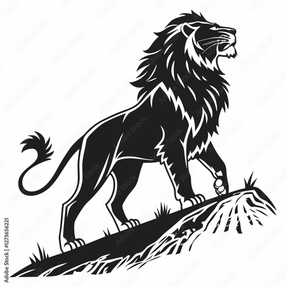 Fototapeta premium Kangaroo Silhouette Minimalist Vector Art on Solid White Background