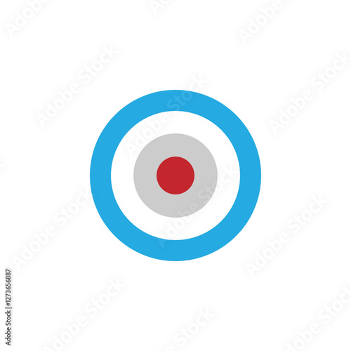 target icon with red bullseye. target aim vector illustration symbol 